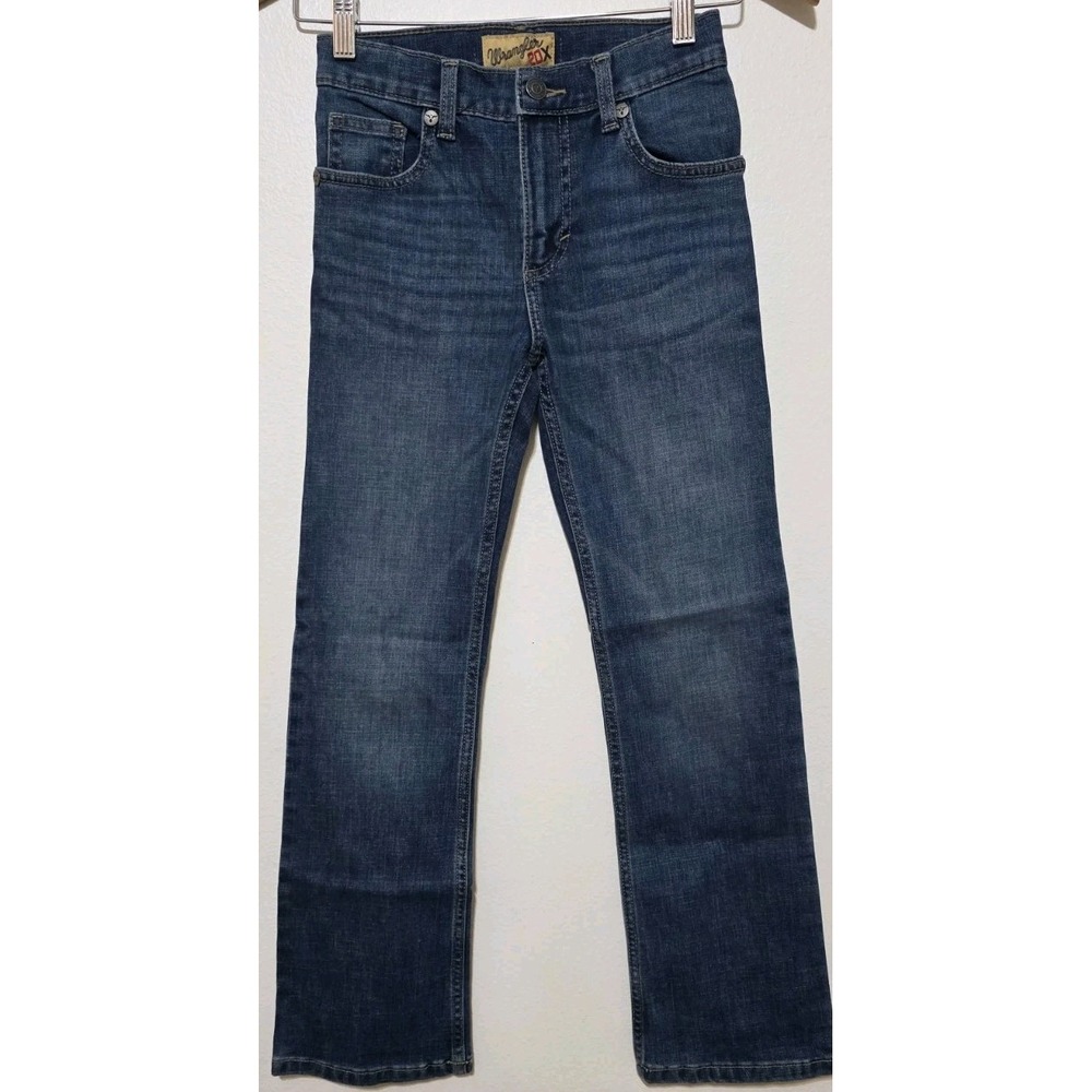 Wrangler 20X Jeans Boys 10 Blue Slim Straight Leg Denim Cowboy Adjustable Waist